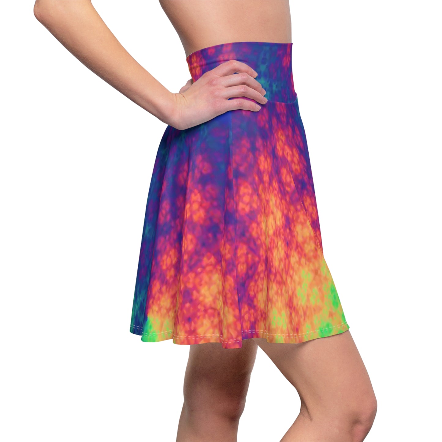 All Over Prints Bleeding Rainbow Frackled Women's Skater Skirt (AOP) Bleeding Rainbow Frackled Women's Skater Skirt (AOP) Printify All Over Prints  Cody Trade Llc