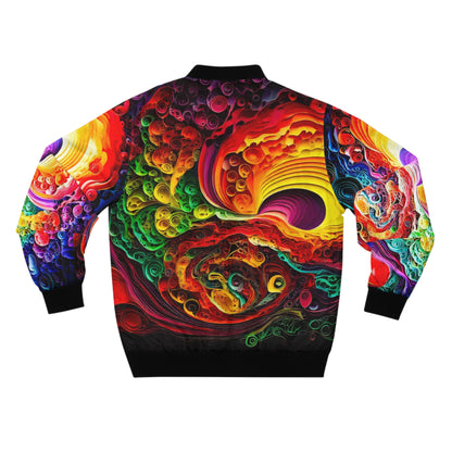 Bomber Jacket - Rainbow Tripping Color Stacks Art