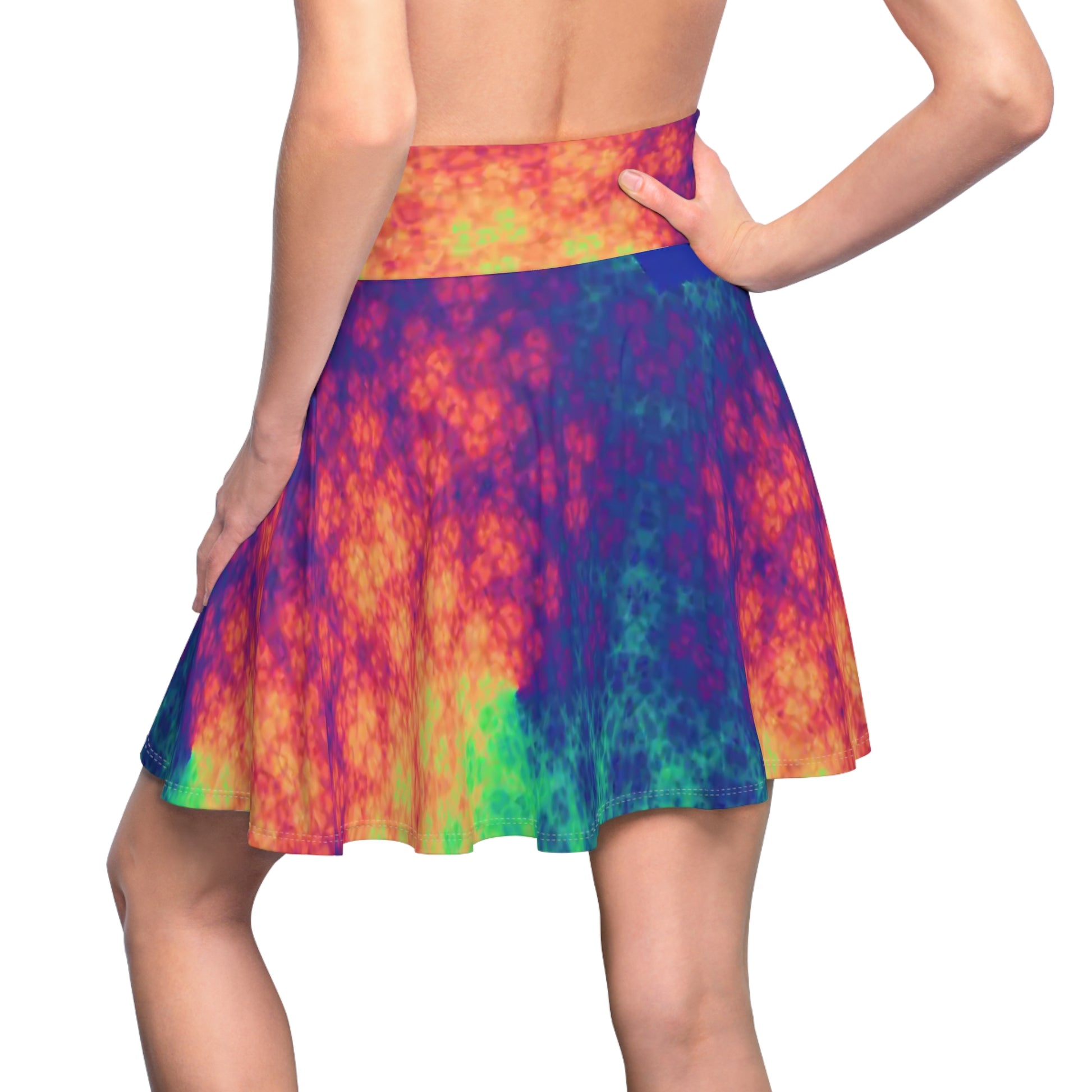 All Over Prints Bleeding Rainbow Frackled Women's Skater Skirt (AOP) Bleeding Rainbow Frackled Women's Skater Skirt (AOP) Printify All Over Prints  Cody Trade Llc