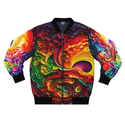 Bomber Jacket - Rainbow Tripping Color Stacks Art