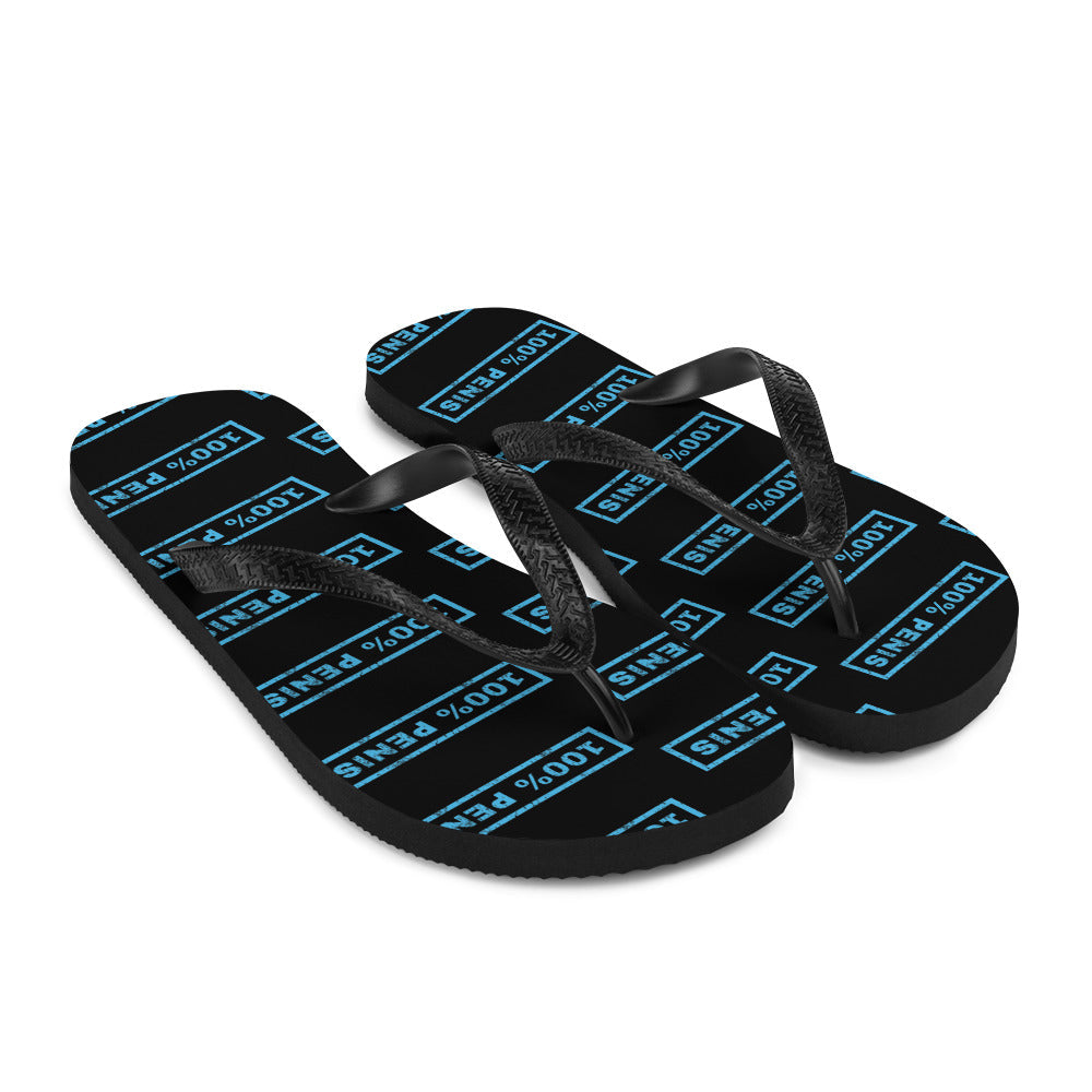 DICK-FLOPS stamp 100% PENIS Flip-Flops - Cody Trade Llc