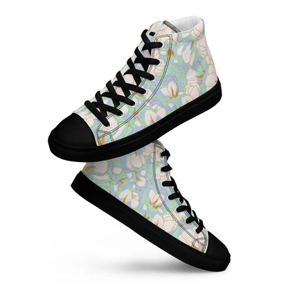 shoe Women’s high top canvas shoes floral pattern with white teal and gold floral outline Women’s high top canvas shoes floral pattern with white teal and gold floral outline Cody Trade Llc shoe Black-12 Cody Trade Llc 70.00