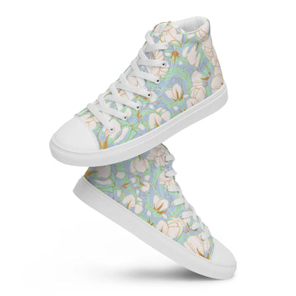 shoe Women’s high top canvas shoes floral pattern with white teal and gold floral outline Women’s high top canvas shoes floral pattern with white teal and gold floral outline Cody Trade Llc shoe White-12 Cody Trade Llc 70.00