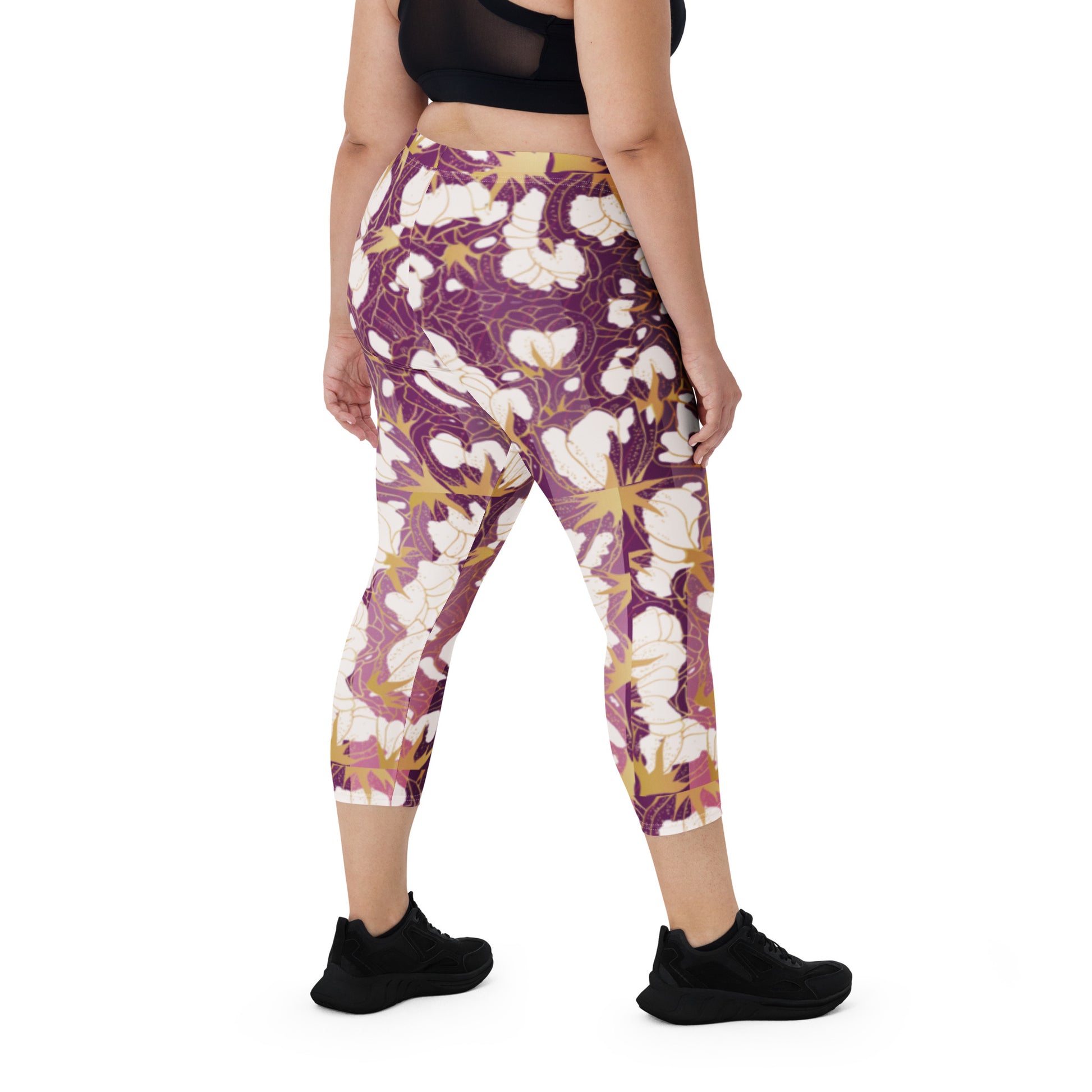 leggings Capri Leggings pink floral Capri Leggings pink floral Cody Trade Llc leggings  Cody Trade Llc