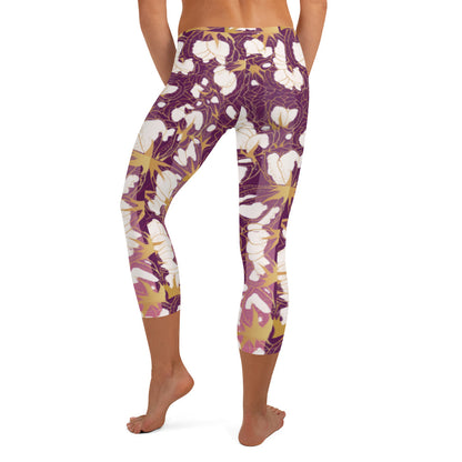 leggings Capri Leggings pink floral Capri Leggings pink floral Cody Trade Llc leggings  Cody Trade Llc