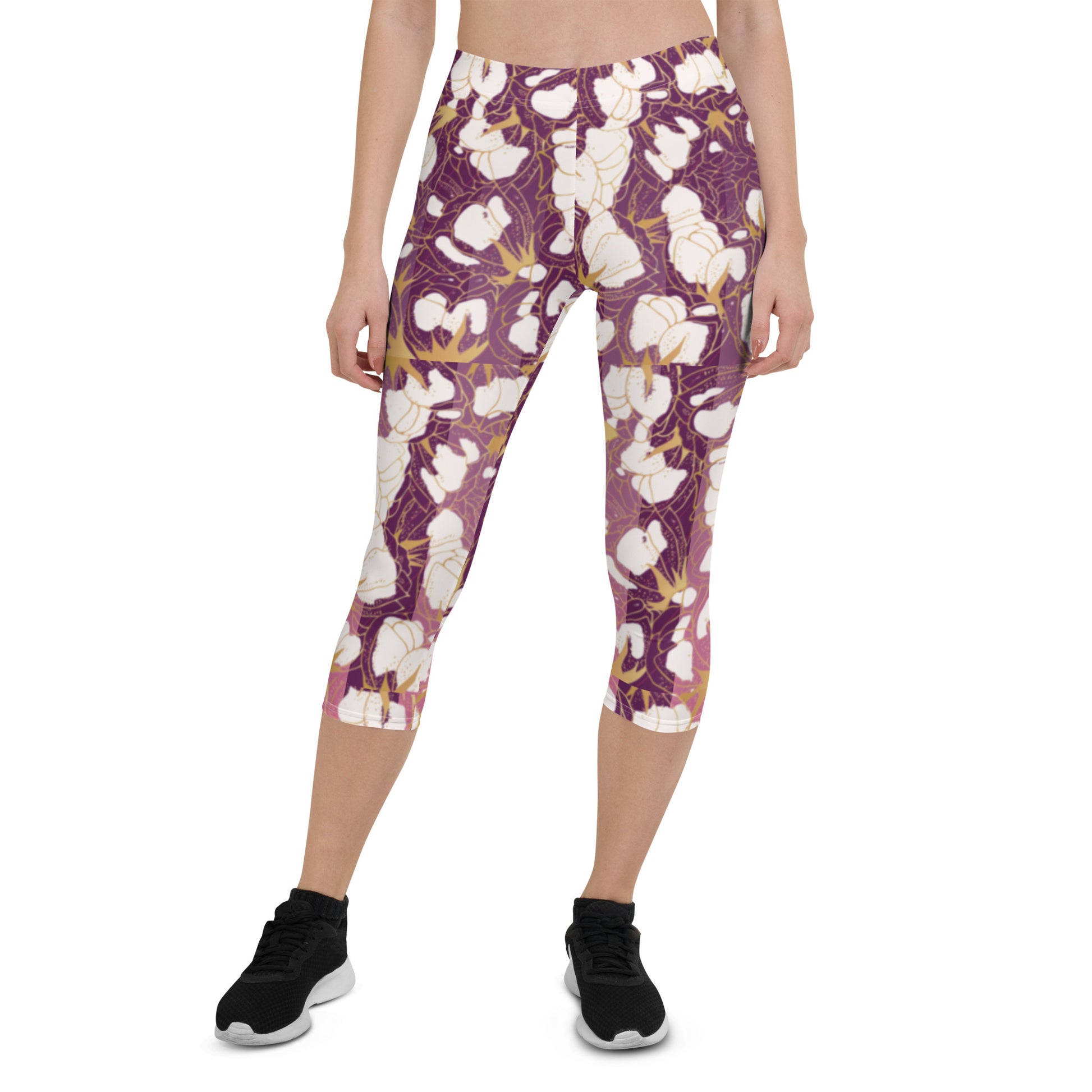 leggings Capri Leggings pink floral Capri Leggings pink floral Cody Trade Llc leggings  Cody Trade Llc