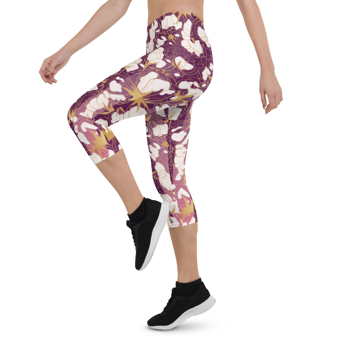 leggings Capri Leggings pink floral Capri Leggings pink floral Cody Trade Llc leggings  Cody Trade Llc