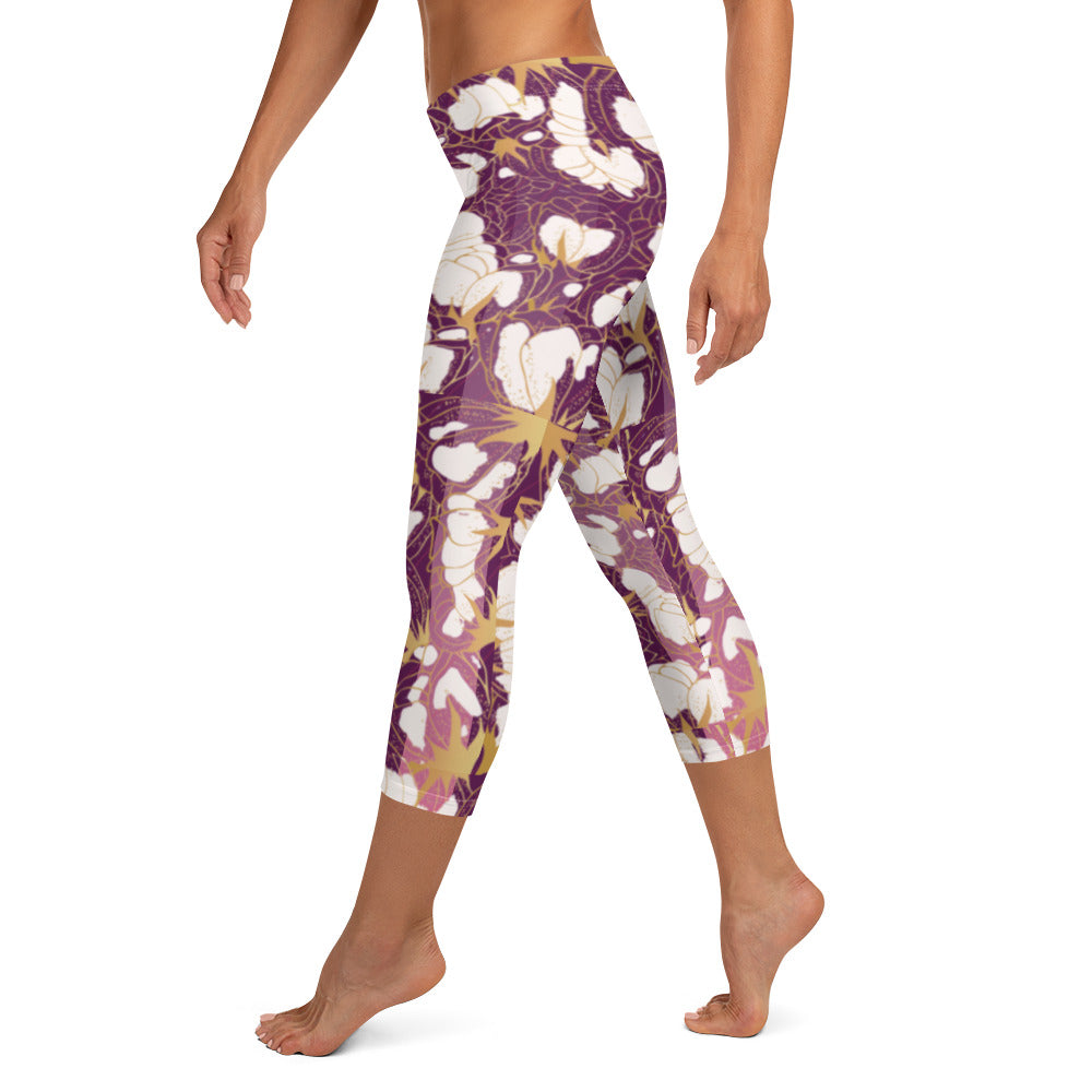 leggings Capri Leggings pink floral Capri Leggings pink floral Cody Trade Llc leggings  Cody Trade Llc