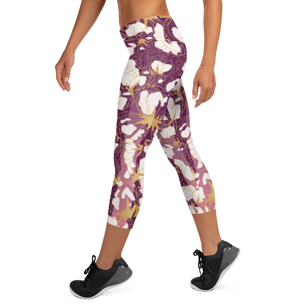 leggings Capri Leggings pink floral Capri Leggings pink floral Cody Trade Llc leggings  Cody Trade Llc