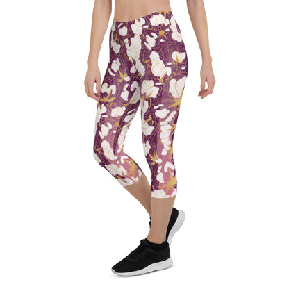 leggings Capri Leggings pink floral Capri Leggings pink floral Cody Trade Llc leggings  Cody Trade Llc