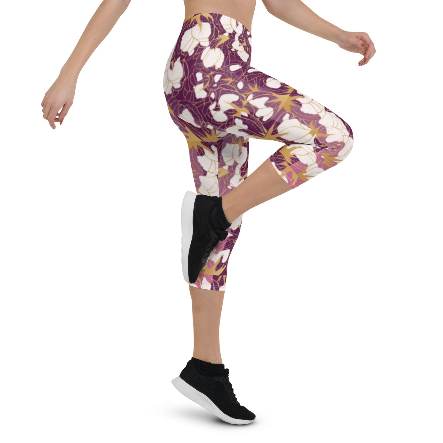 leggings Capri Leggings pink floral Capri Leggings pink floral Cody Trade Llc leggings  Cody Trade Llc