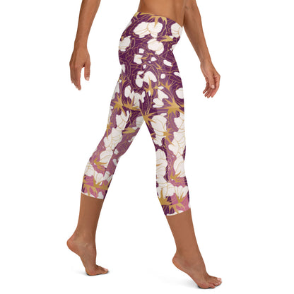 leggings Capri Leggings pink floral Capri Leggings pink floral Cody Trade Llc leggings  Cody Trade Llc