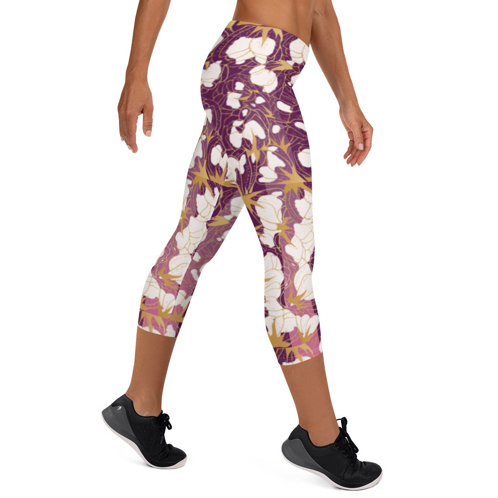 leggings Capri Leggings pink floral Capri Leggings pink floral Cody Trade Llc leggings  Cody Trade Llc