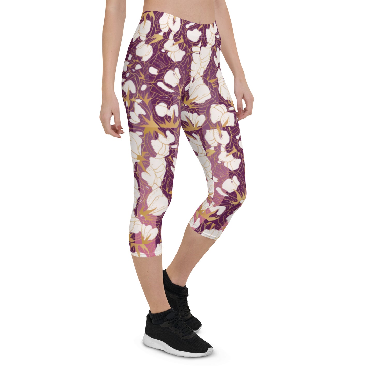 leggings Capri Leggings pink floral Capri Leggings pink floral Cody Trade Llc leggings  Cody Trade Llc