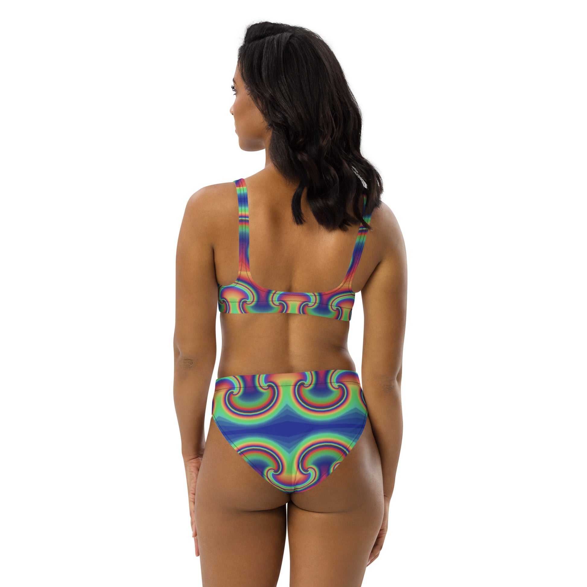 Colorful rainbow Recycled high-waisted bikini Colorful rainbow Recycled high-waisted bikini Cody Trade Designs San Francisco    Cody Trade Llc