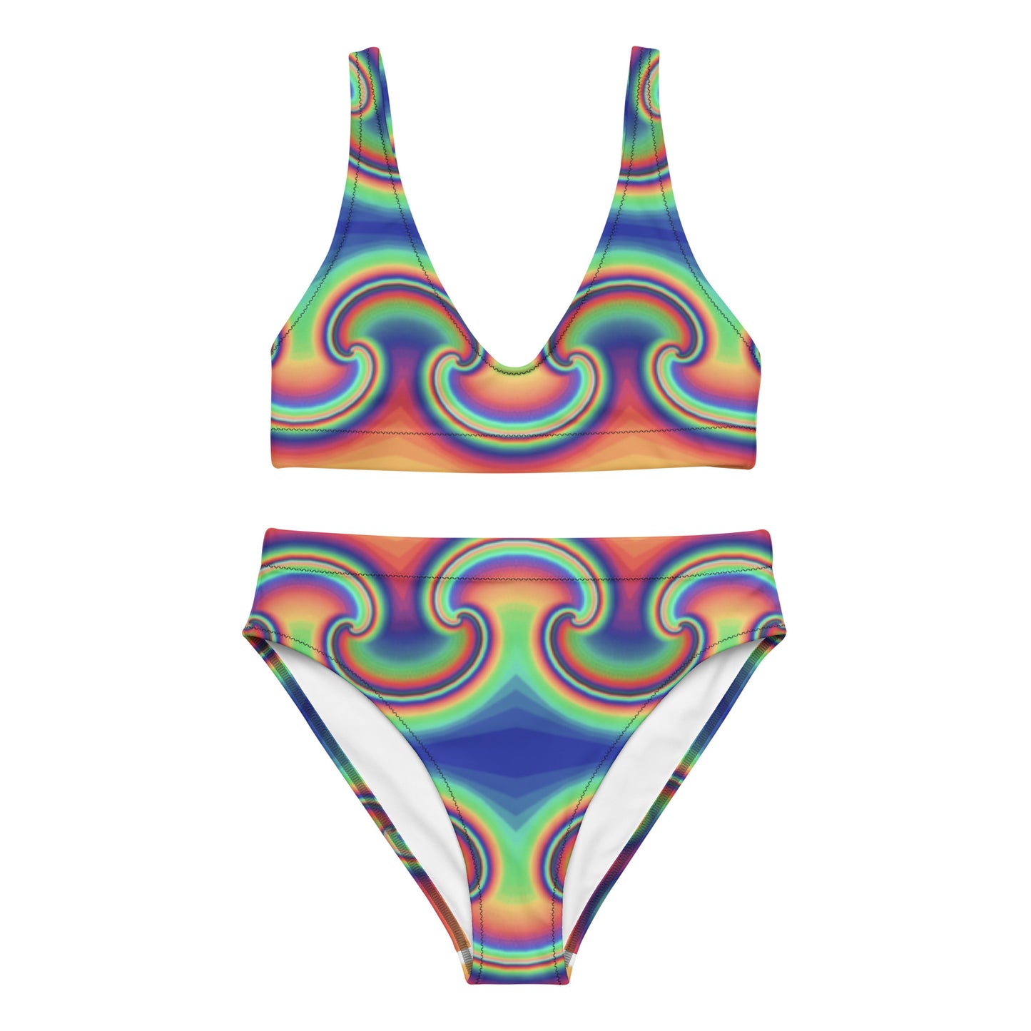 Colorful rainbow Recycled high-waisted bikini Colorful rainbow Recycled high-waisted bikini Cody Trade Designs San Francisco    Cody Trade Llc