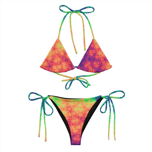 All-over print recycled string bikini